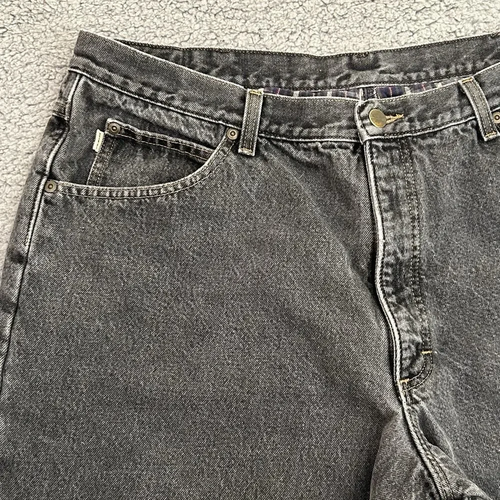 LL Bean Jeans Men’s 40x32 Black Denim Classic Fit Flannel Lined Outdoor Workwear - Picture 4 of 16